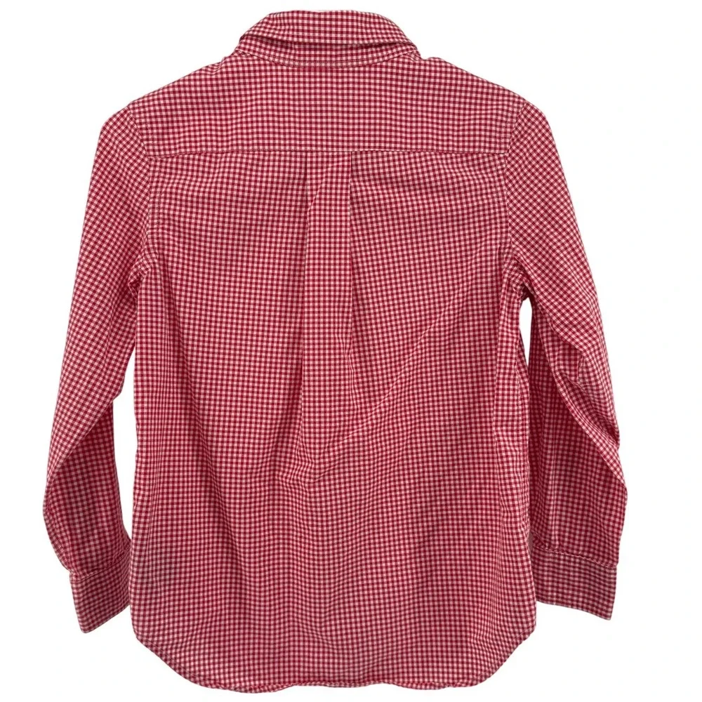 Ralph Lauren Kids Red Gingham Button Down Shirt Size M 10-12 Long Sleeve Cotton
